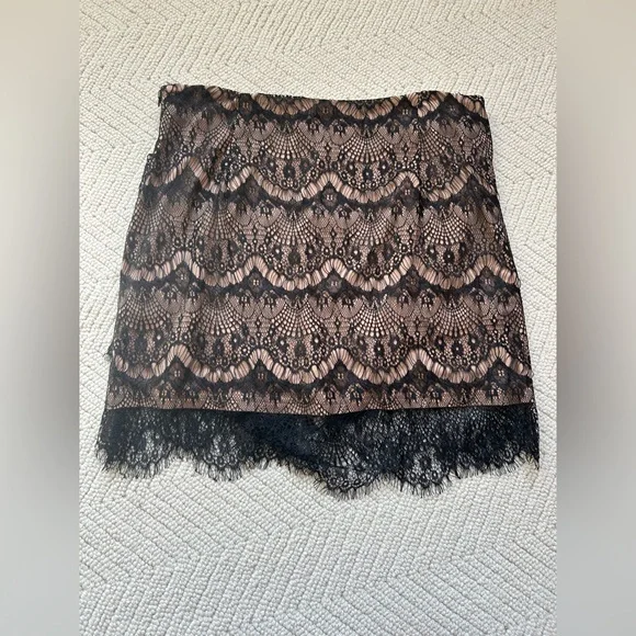 Free People Black and Gold Lace Skirt - Picture 3 of 10